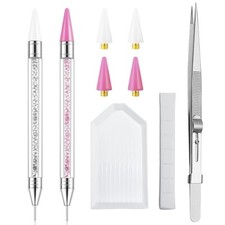 Rhinestone Picker Tool - 2 Pcs Dual-head Pen with 4 Wax Tip, and Precision