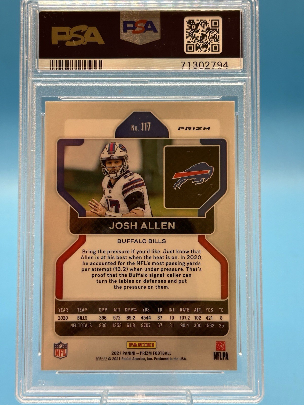 2021 Prizm Josh Allen Orange Disco Prizm  PSA 9 MINT Buffalo Bills #117 view 15