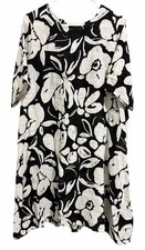 Bryn Walker Phryne Light Linen Floral Crew Neck 3/4 Sleeve Dress Size Large