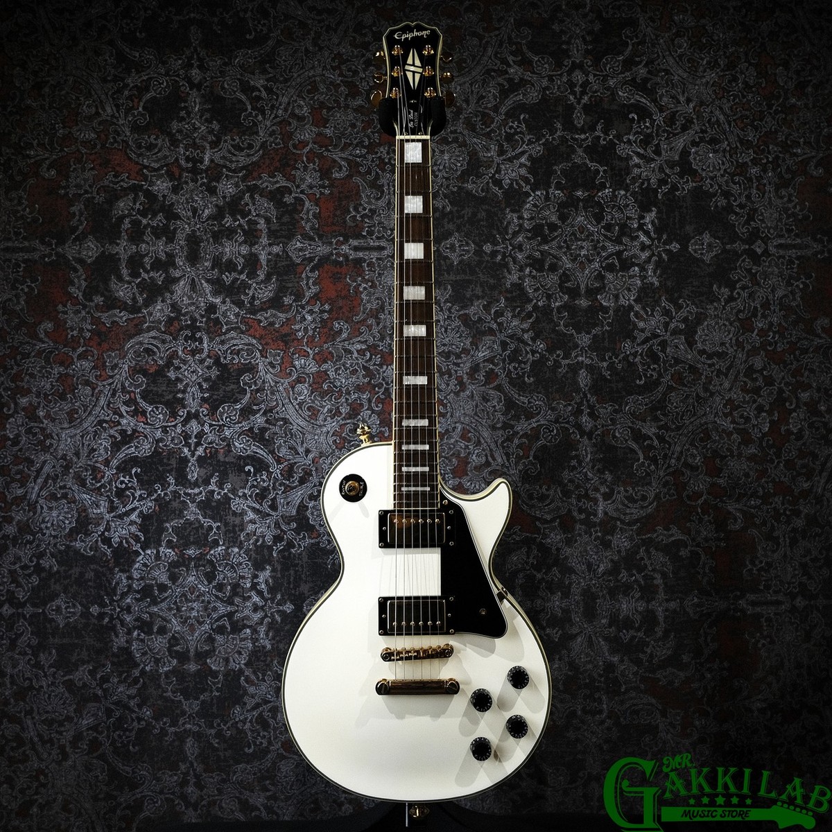 ギター Epiphone Les Paul Custom 2006S White Pre Owned 2006 Epiphone Les Paul Custom Alpine White — Truetone Music