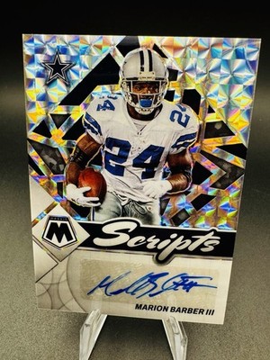 2022 Panini Mosaic - Scripts Marion Barber III #S-MBA (AU) Dallas Cowboys