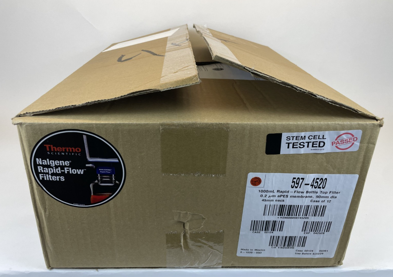 Thermo Nalgene 1000mL Rapid Flow Bottle Top Filter 0.2μm Sterile 12cs 597-4520