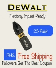 25 Phillips PH2 1" DEWALT Flextorq Bit Set IMPACT READY Phillips 2