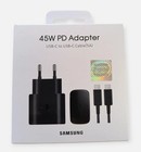 CARICABATTERIE SAMSUNG ORIGINALE 45W EP-TA845+CAVO USB C CARICATORE BLISTER NERO