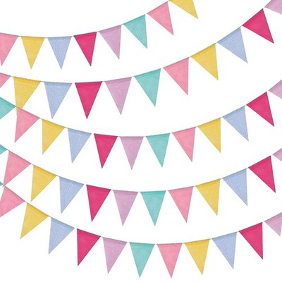 5x Wimpelkette Outdoor Wimpel Flaggen Girlande Wimpel Banner Wetterfest Girla 4m