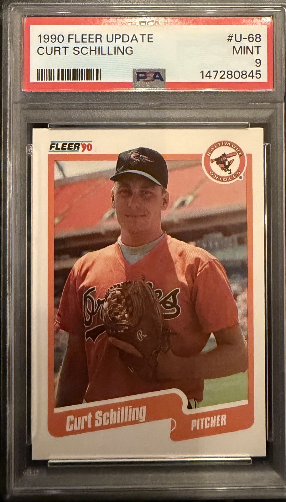 1990 Fleer Update #U-68 Curt Schilling ROOKIE PSA 9