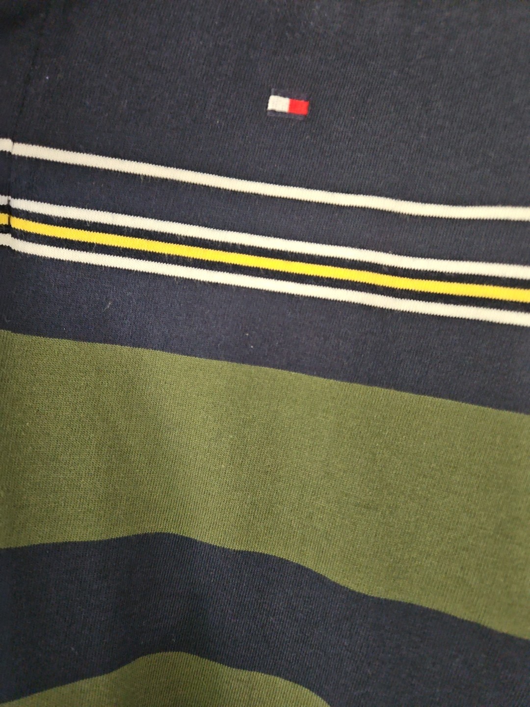 Vintage New W/ Tags Y2K Tommy Hilfiger Long Sleeve Striped Rugby Polo Shirt Sz L