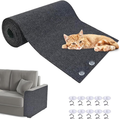 #ad Cat Scratch Furniture Protector 118quot;x15.8quot; Trimmable Self Adhesive DIY Gray $11.50