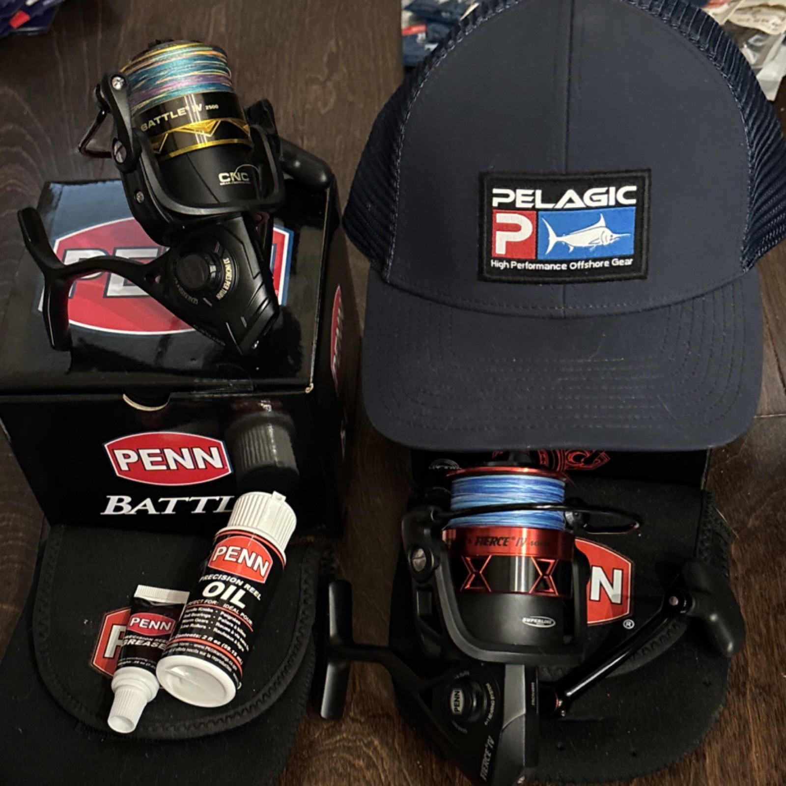 Penn Battle IV & Fierce IV Spinning Reel Set w/Oil, Grease, 