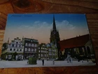 FLENSBURG SOUTHERN MARKET WITH CHURCH POSTCARD PUBLISHER THOMSEN FLENSBURG