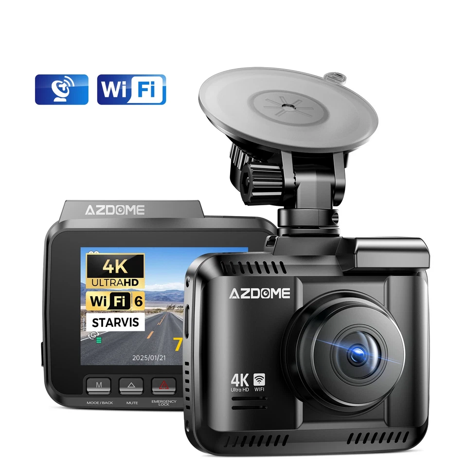 AZDOME 4K Dashcam WiFi6 GPS Parkmodus Nachtsicht Vorne Auto ADAS Kamera GS63H