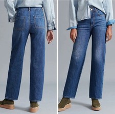 Anthropologie Pilcro The Column High Rise Straight Jeans Medium Wash Denim 29