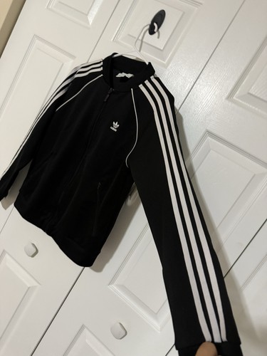 Women’s Adidas Superstar Track Jacket Sz S Black and White - Picture 2 of 10
