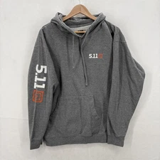 5.11 Tactical Hoodie Sweatshirt Mens Large Gray Pullover Fleece Graphic Workwear