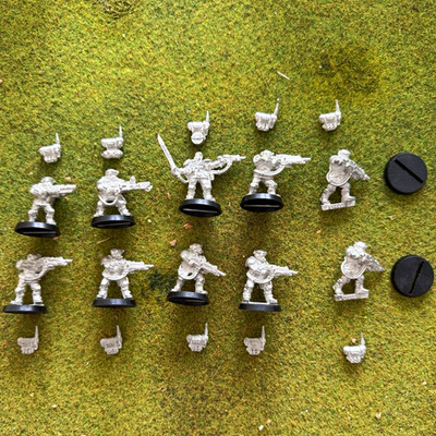 Warhammer 40K Kasrkin Metal OOP 10 Man Squad Complete Backpacks Imperial Guard