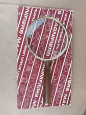 Vintage Donegan Optical USA Brass Wood Handle Magnifying Glass 10.5" In Box