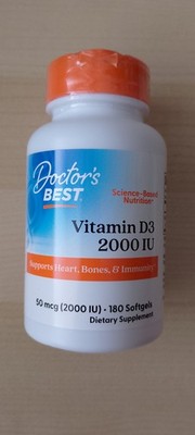 Doctor's Best Vitamin D3 2000 IU - 180 Softgels