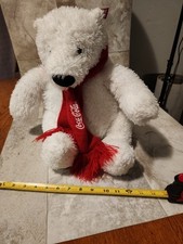 14  With Tags Coca-Cola 2015 Plush White Polar Bear Coke Bottle Vintage Stuffed