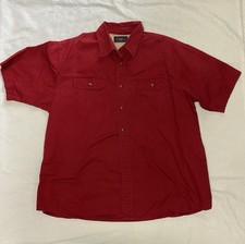 Wrangler Work Shirt Men s Short Sleeve Button Up Red Size XL i