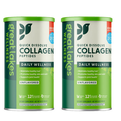 Great Lakes Quick Dissolve Collagen Peptides Daily Wellness Powder Unflavored...