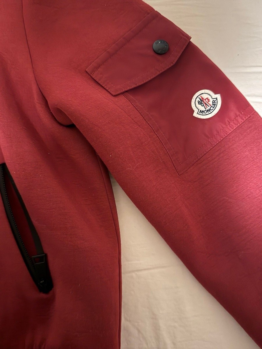 MONCLER ワインレッド フリースジップアップ S Moncler Red Zip Up Hoodie Limited Edition | eBay