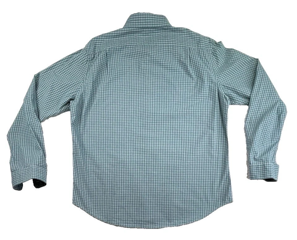 Nueva Camisa Merona Para Hombres Verde Blanca A Cuadros Manga Larga Abotonada Grande Foto 2 de 4