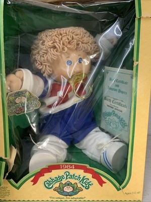 Herbie Dougie 1984 Cabbage Patch Kids With Box And Birth Certificate 