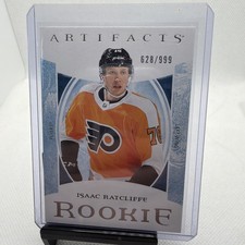 2022-23 Upper Deck Artifacts #196 Isaac Ratcliffe 628 /999 Rookie Card. rookie card picture