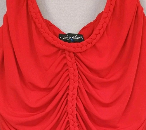 Sz 3x Baby Phat Braided Ruched Red Lined Top Tank - Picture 8 of 8