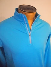 Peter Millar Quarter Zip Perth Performance Fabric Pullover NWT S $135 Blue