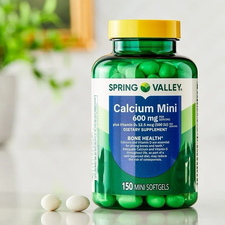 Spring Valley Calcium Plus Vitamina D3, Suplemento Dietético, 150 Mini Cápsulas Blandas Foto 4 de 4