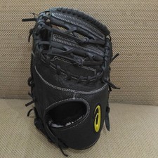 Asics NEOREVIVE Leather Softer-Rubber-Ball Glove Black First Base New  Unused