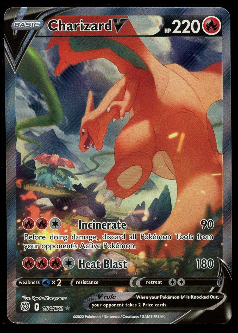 Pokemon Charizard V 154/172 Brilliant Stars Full Art Card Near Mint Alt Art