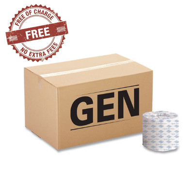 96 Rolls Carton GEN Standard Toilet Paper, 2-Ply, White, 400 Sheets per Roll