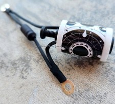 1.25" 8-32 Tattoo Machine 10 Wrap Single Coil White washers Black Lunar Cycle