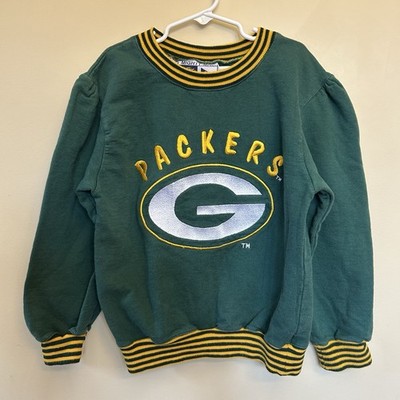 Vintage Boys Medium 10 - 12 Mighty Mac Green Bay Packers Pullover Sweatshirt 90s