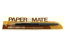 Vintage Paper Mate Double Heart Ninety Eight Pen Refillable 1980-On Card NOS