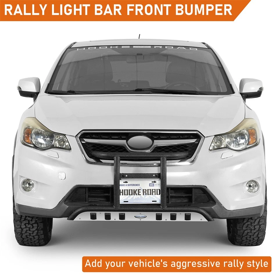 Fit 2013 - 2017 斯巴鲁 XV Crosstrek 管状越野前保险杠带 4 个灯片 — 第 2/4 张图片