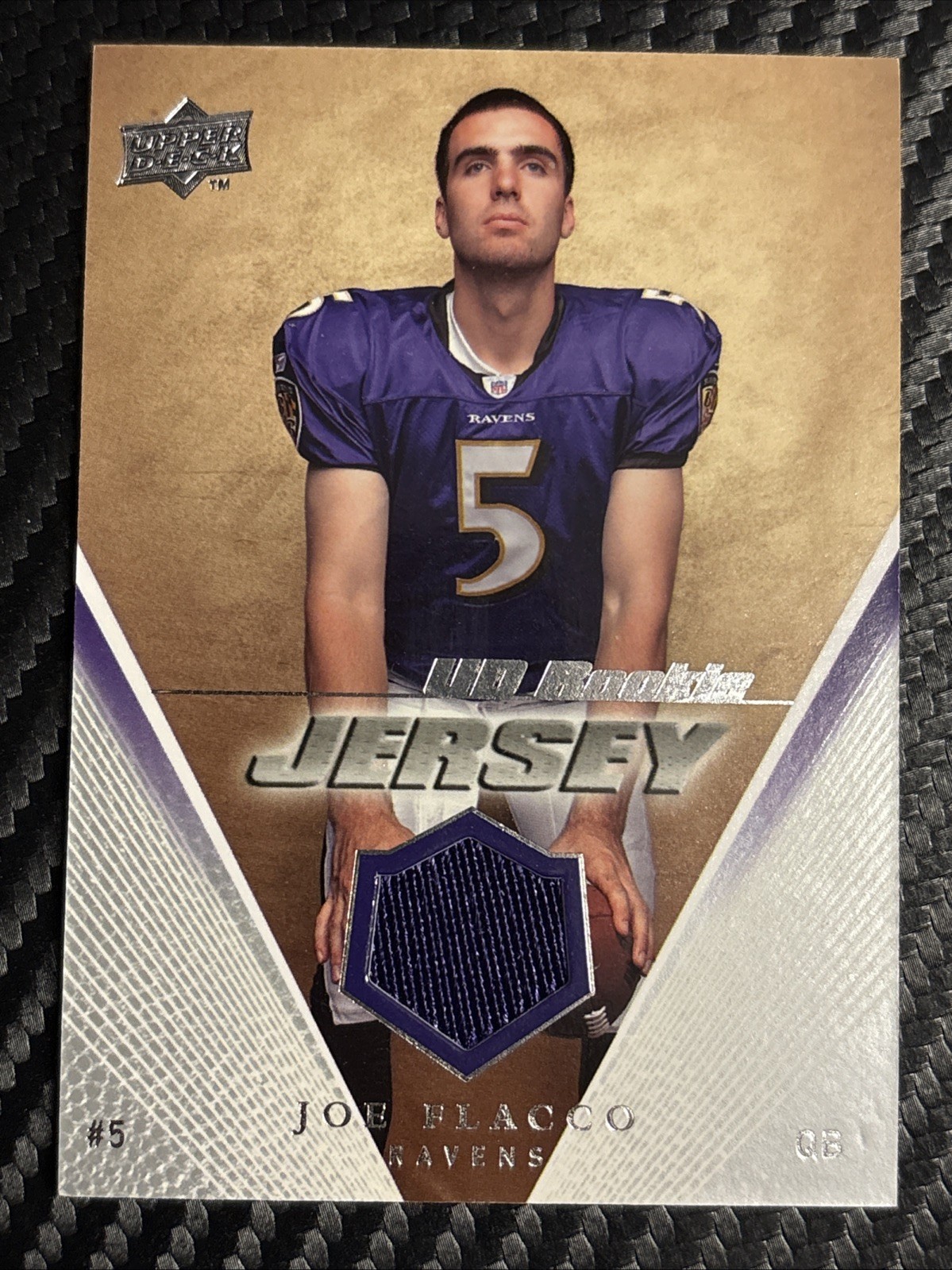 JOE FLACCO #UDRJ-JF RC Patch 2008 UD Football Baltimore Ravens NFL