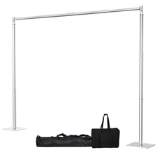 Pipe and Drape Backdrop Stand, 8x10ft Heavy Duty Backdrop Stand with Metal Ba...