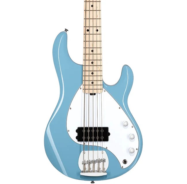 Sterling StingRay 5 RAY5 - 5-струнный бас-гитара, гриф из твердого клена, Синий Чоппер