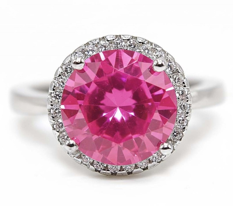 3CT Heat Treated Pink Topaz 925 Genuine Sterling Silver Ring Sz 6