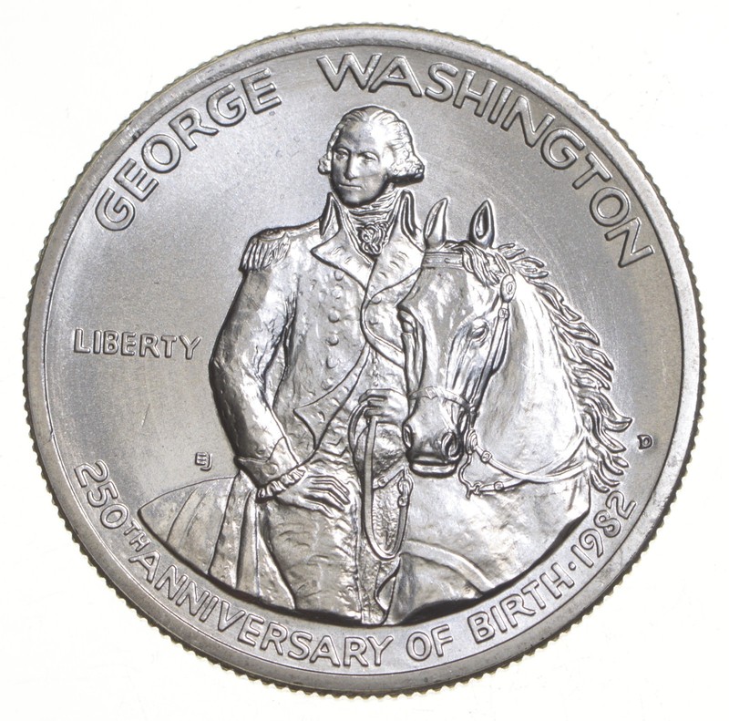 1982-D BU Unc George Washington 90% Silver Commemorative Half Dollar *9474