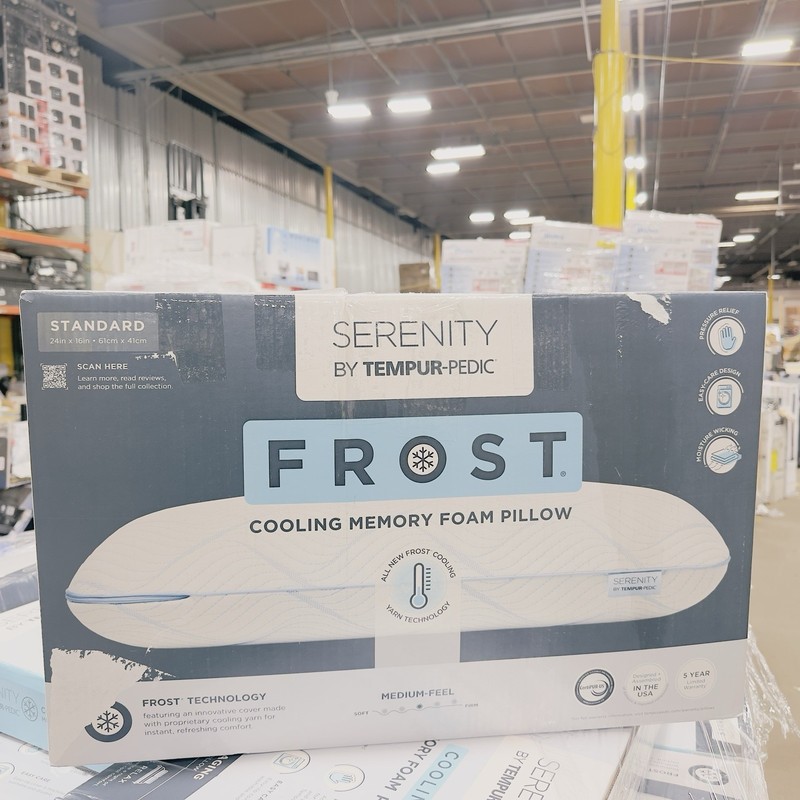 Tempur-Pedic Serenity Frost Cooling Pressure Relief Memory Foam Pillow 24x16