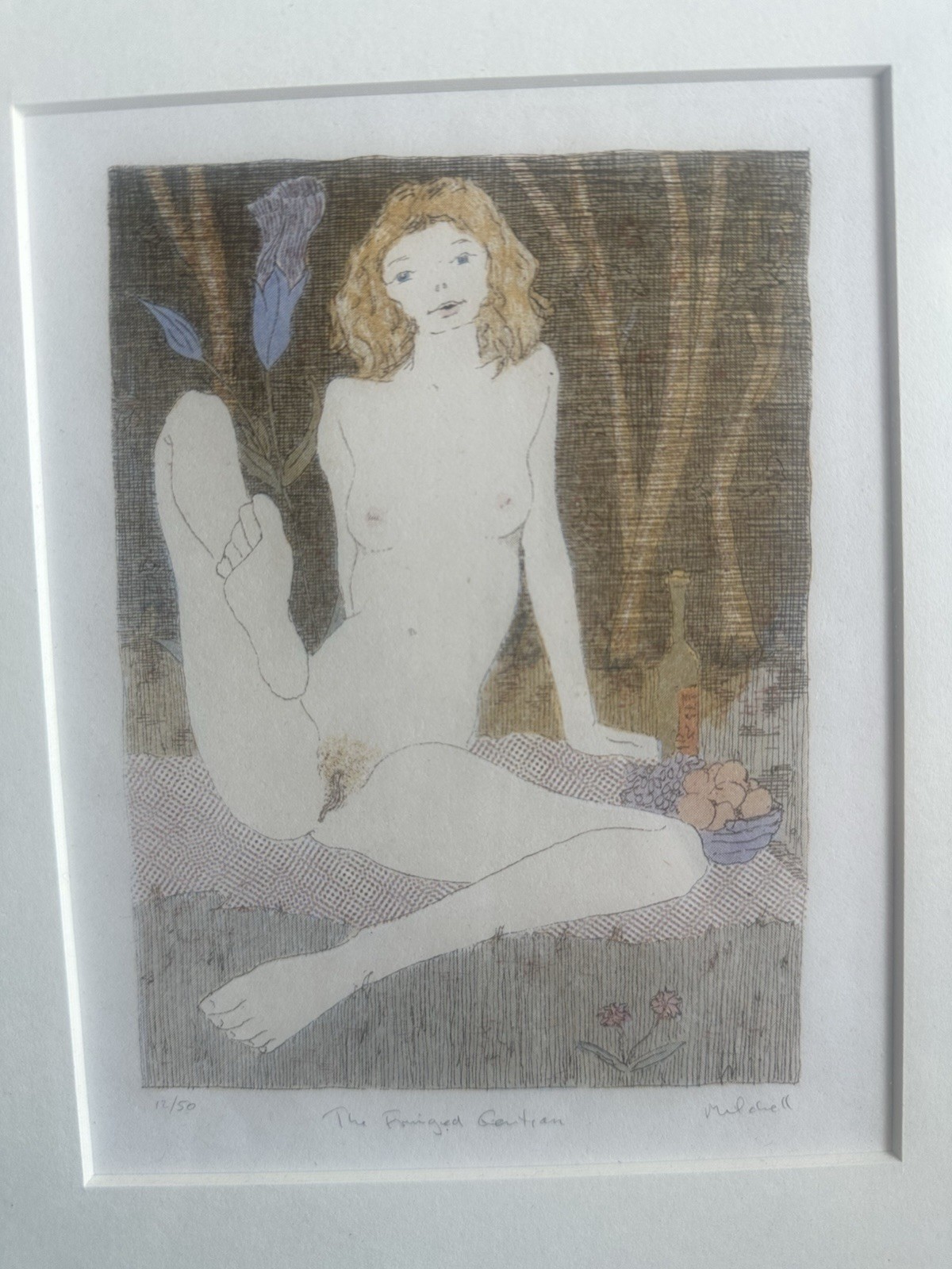 Vintage Nude Woman Limited Lithograph BEAUTIFUL Signed Mitchell