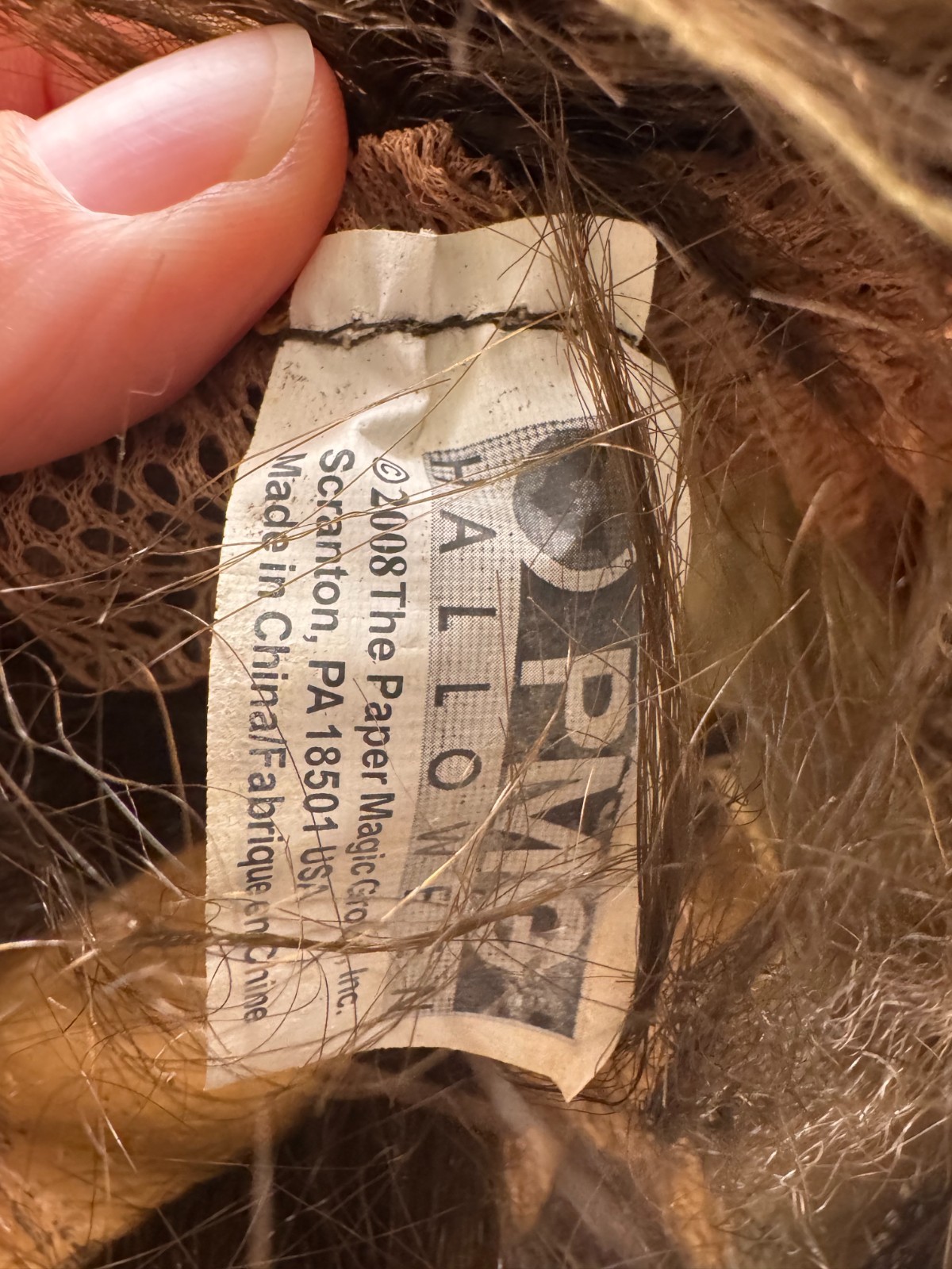 VINTAGE 2008 TMG THE PAPER MAGIC GROUP HALLOWEEN MASK & GLOVES WAREWOLF ANIMAL