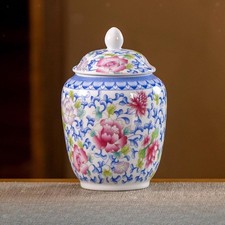 Boîte à thé en porcelaine chinoise, pot à gingembre coloré, vase décoratif