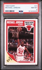 1989 FLEER #21 MICHAEL JORDAN PSA 8