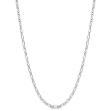 AMOUR 2mm Diamond Cut Figaro Chain Necklace In Sterling Silver, 16 In
