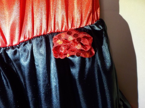CostumesUSA Girls Spanish Flamenco Dress Red & Black Size Large 12-14 - Picture 7 of 8